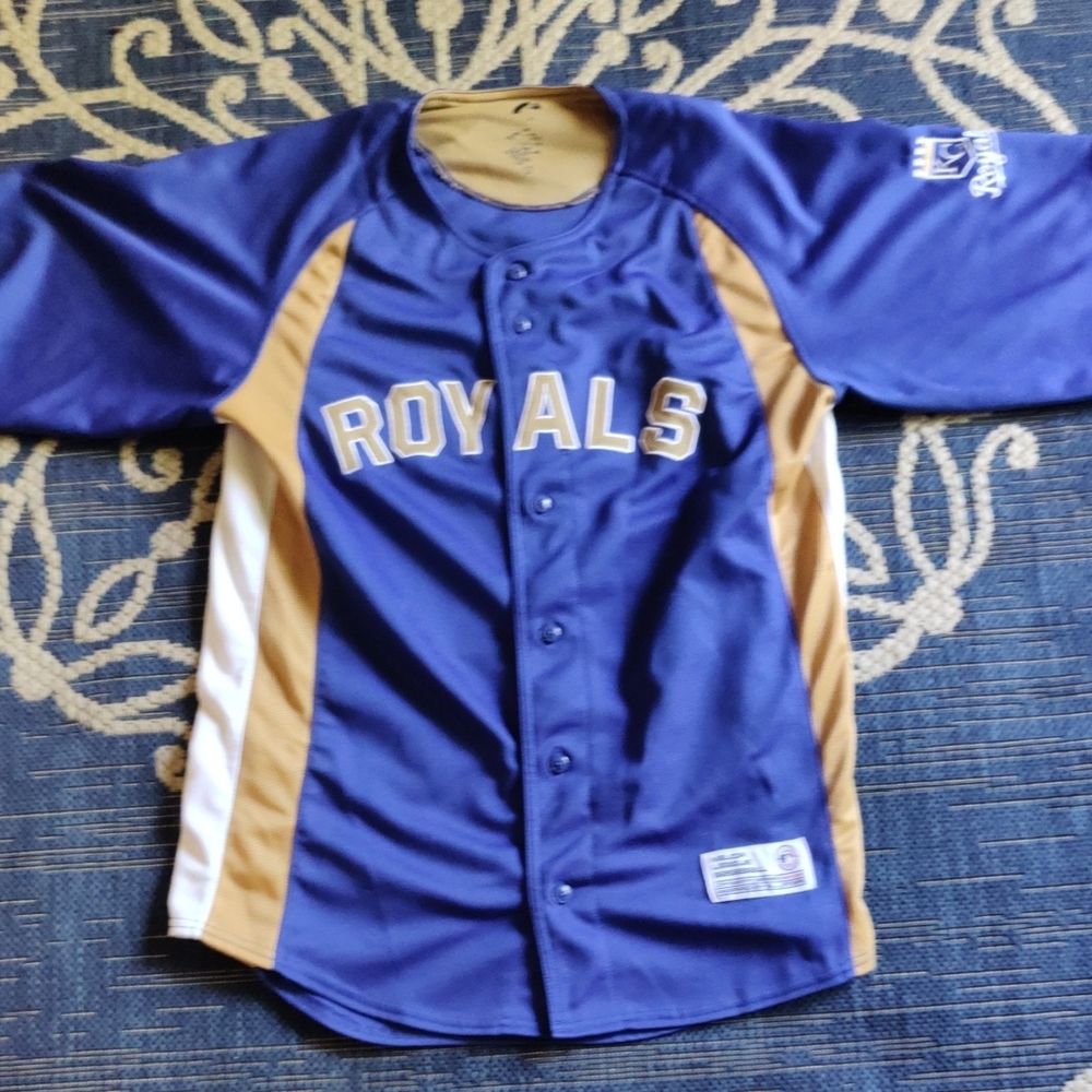 MLB Royals Size Medium Blue and Gold Jersey EUC